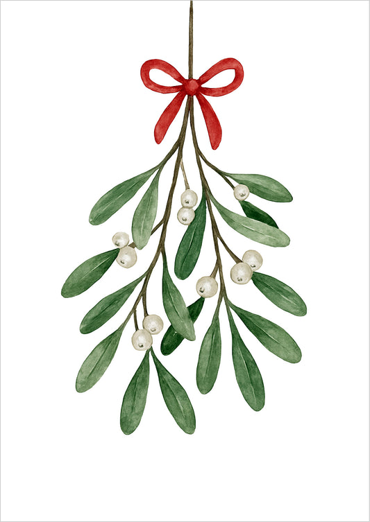 Poster Mistelzweig mit Schleife Illustration freigestellt