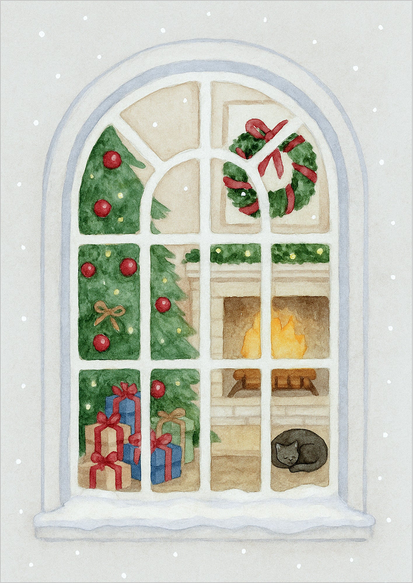 Poster Weihnachtsfenster Illustration freigestellt