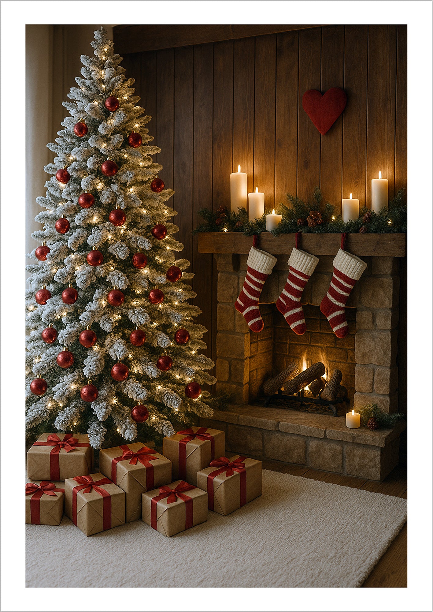 Poster Weihnachtsbaum mit Geschenken freigestellt