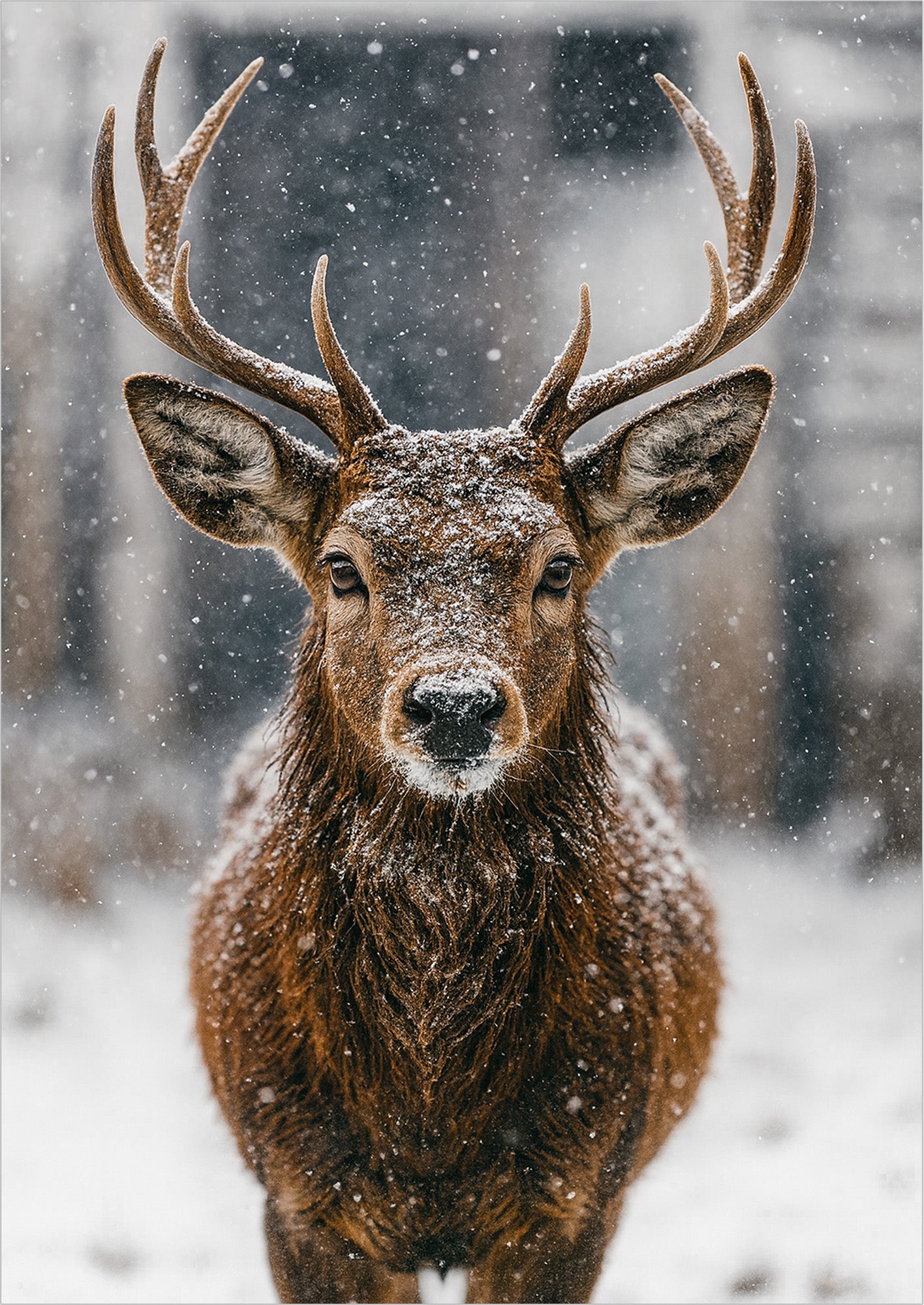 Poster Hirsch Nahaufnahme freigestellt