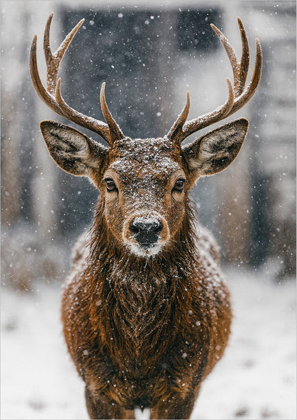 Poster Hirsch Nahaufnahme freigestellt