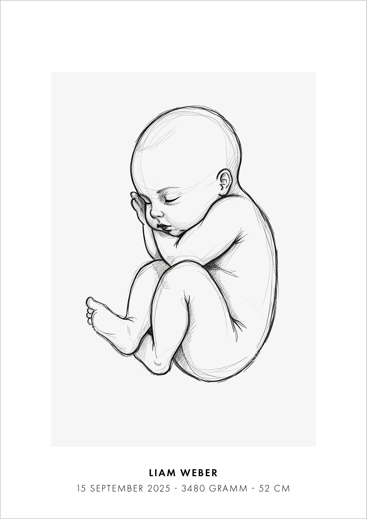 Poster Baby Sketch Geburtsposter 2 freigestellt