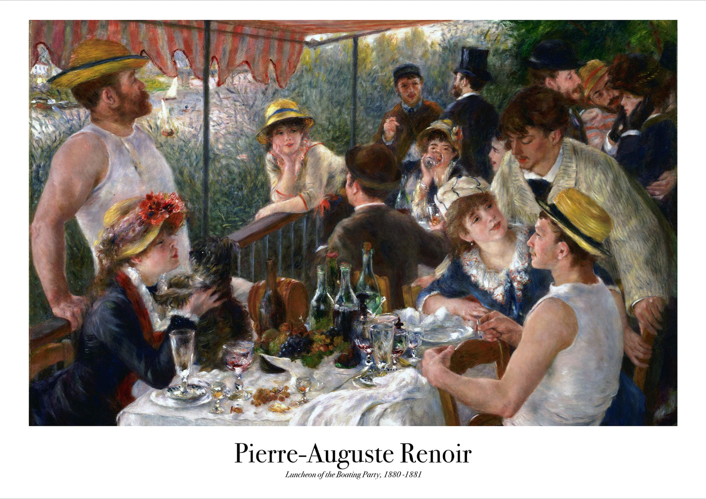 Luncheon of the Boating Party von Pierre-Auguste Renoir Poster auf weißem Hintergrund freigestellt