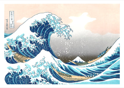 Katsushika Hokusai – The Great Wave off Kanagawa als hochwertiges Poster auf weißem Hintergrund freigestellt