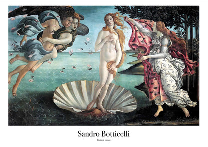 The Birth of Venus von Sandro Botticelli Poster auf weißem Hintergrund freigestellt