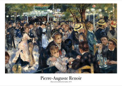 Dance at Le Moulin de la Galette von Pierre-Auguste Renoir Poster auf weißem Hintergrund freigestellt