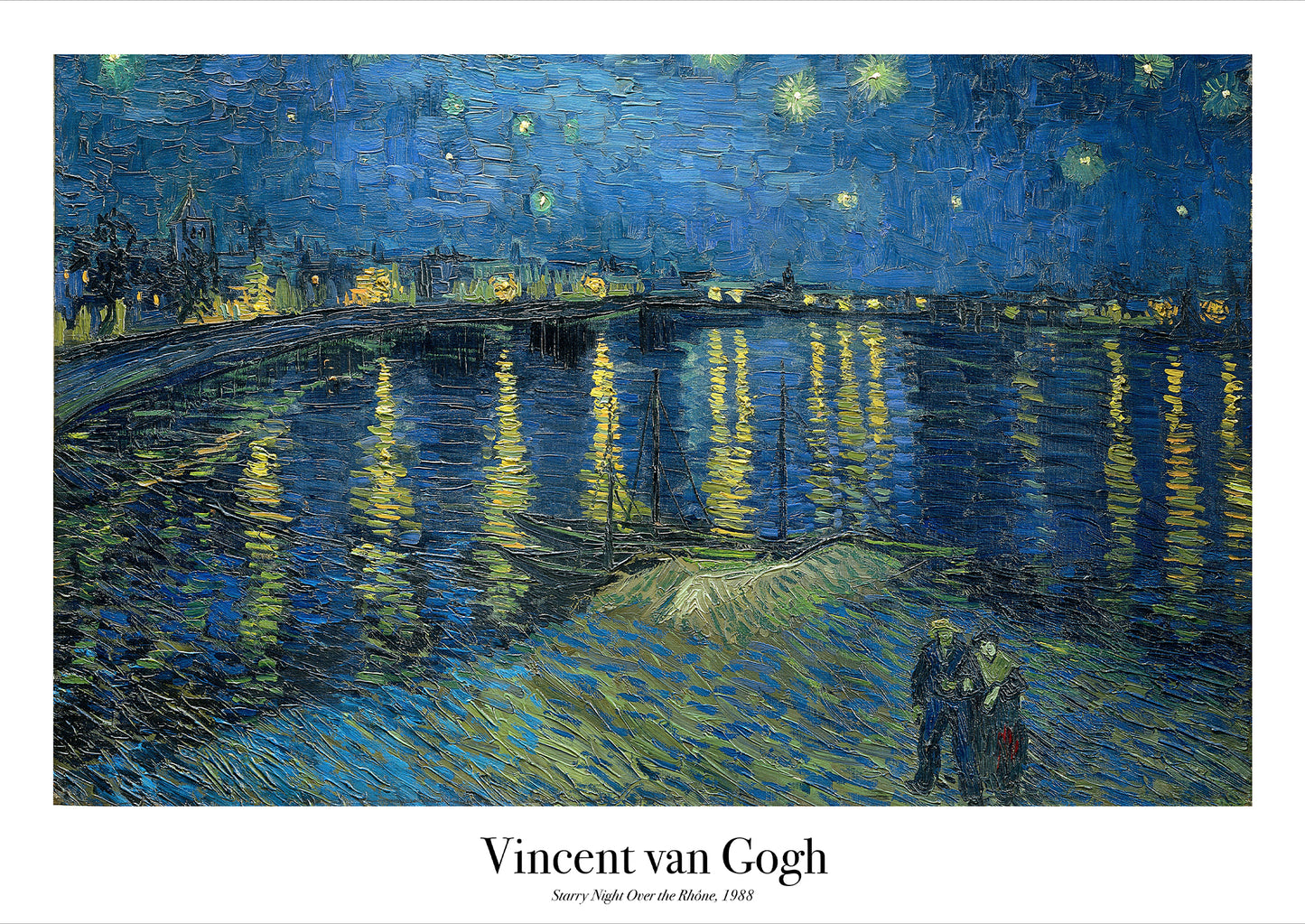 Vincent van Gogh – Starry Night Over the Rhône als hochwertiges Poster auf weißem Hintergrund freigestellt