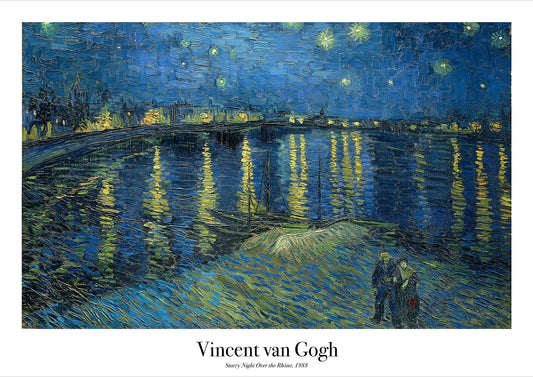Vincent van Gogh – Starry Night Over the Rhône als hochwertiges Poster auf weißem Hintergrund freigestellt