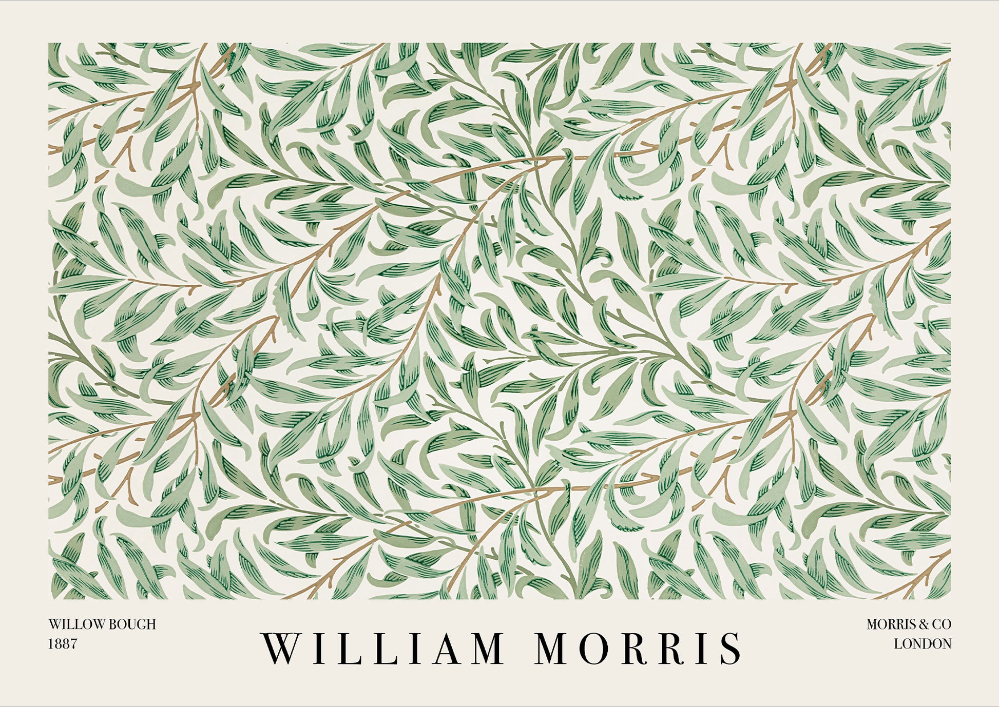 William Morris – Willow Bough als hochwertiges Poster auf weißem Hintergrund freigestellt