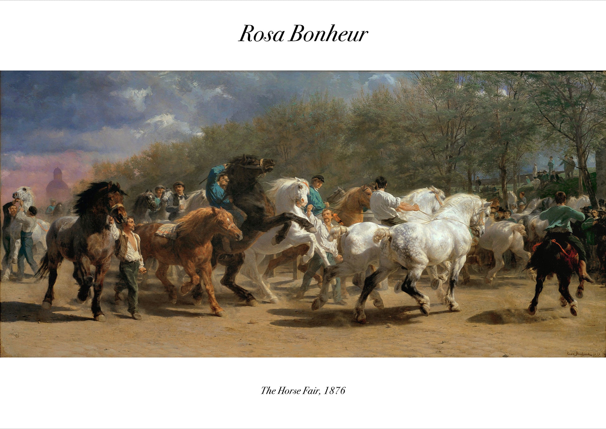 The Horse Fair von Rosa Bonheur Poster auf weißem Hintergrund freigestellt