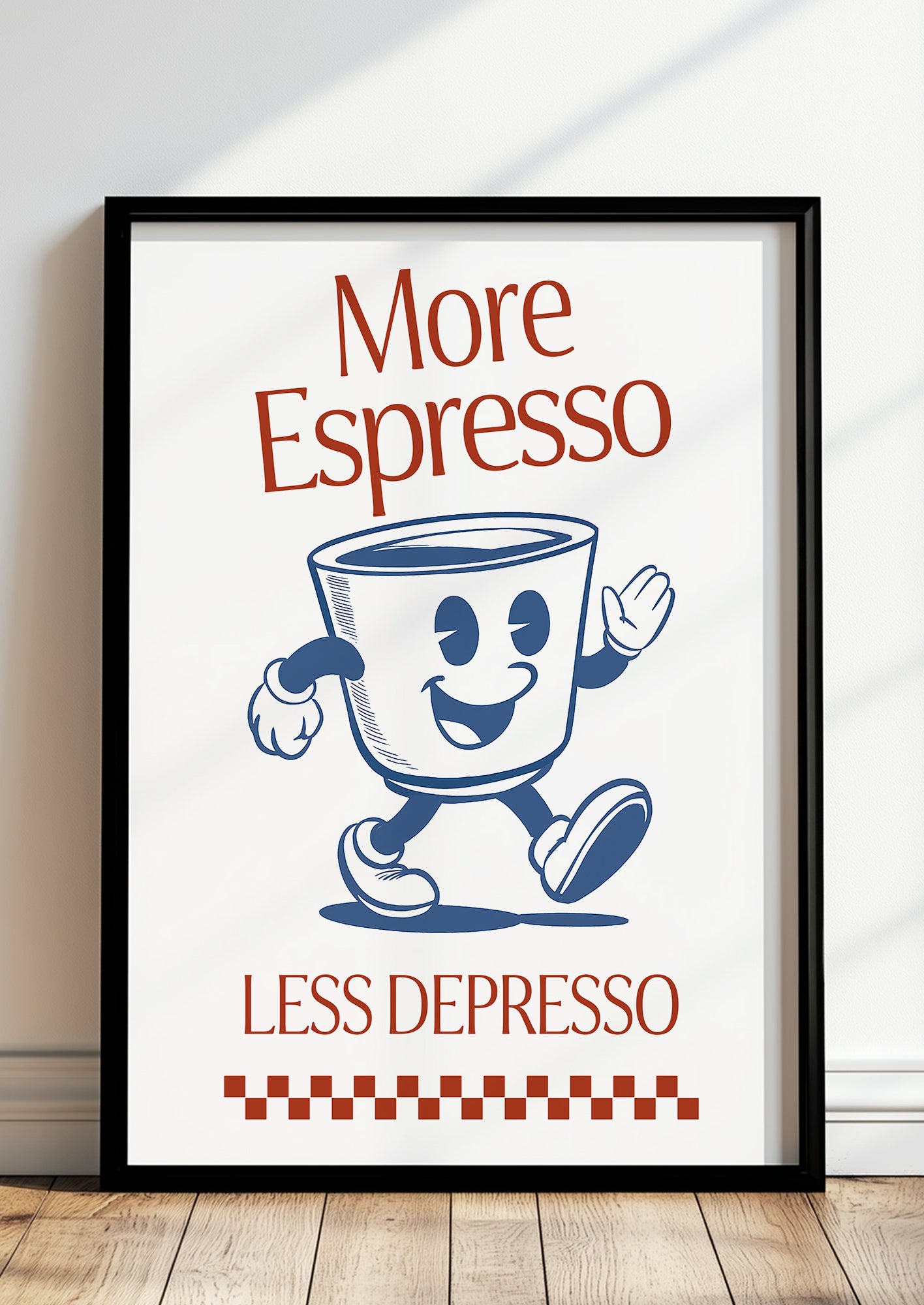 Illustration im Comicstil mit Kaffee-Slogan