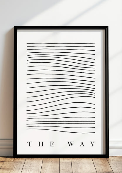 Grafisches Wandbild mit fließender Bewegung