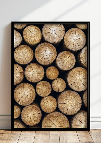 Poster Baumstämme im schwarzen Holzrahmen stehend