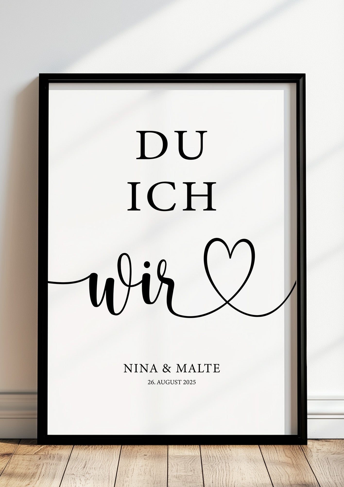 Poster Du Ich Wir im schwarzen Rahmen stehend