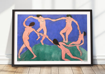 Dance I von Henri Matisse Kunstdruck im schwarzen Rahmen, an Wand gelehnt