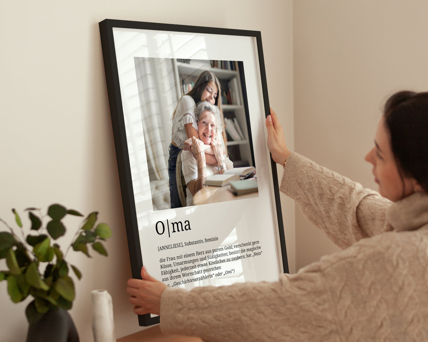 Emotionales Geschenk für Oma – Poster mit Foto und Name individuell gestaltet