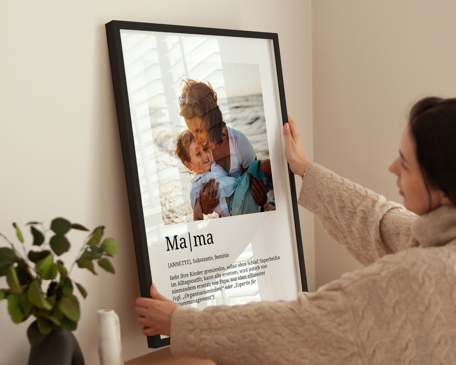 Emotionales Mama Definition Poster mit Foto, individuelles Geschenk zum Geburtstag