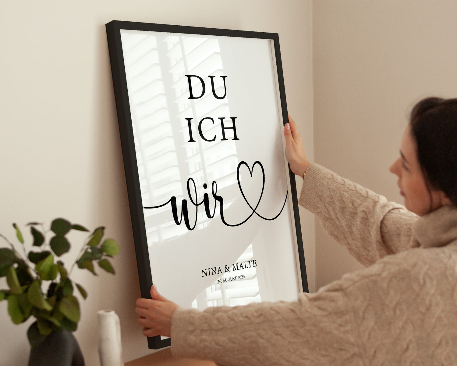 Poster Du Ich Wir an Wand aufgehängt