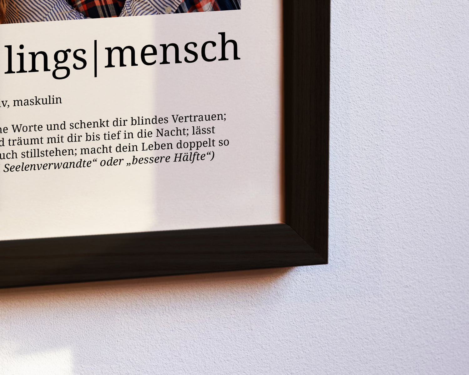 Detailansicht Lieblingsmensch Poster personalisiert, Kunstdruck auf Galeriepapier