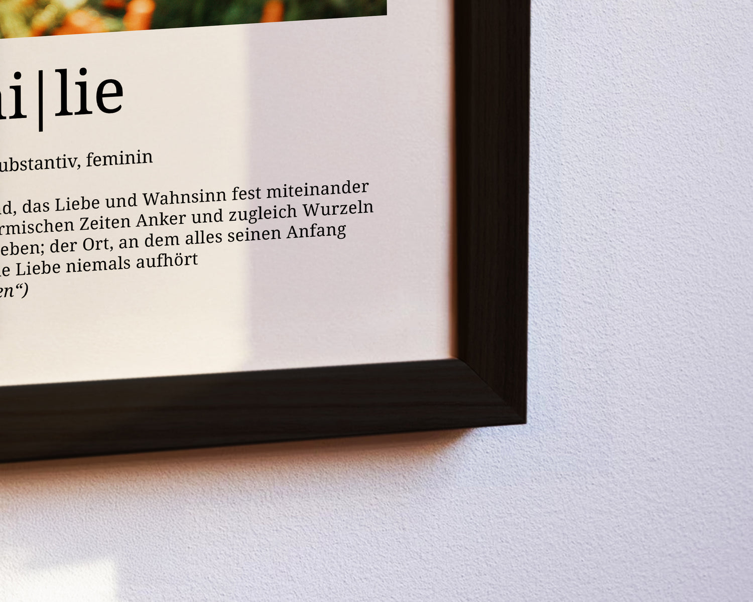 Detailaufnahme Familie Definition Poster personalisiert, Kunstdruck auf Galeriepapier