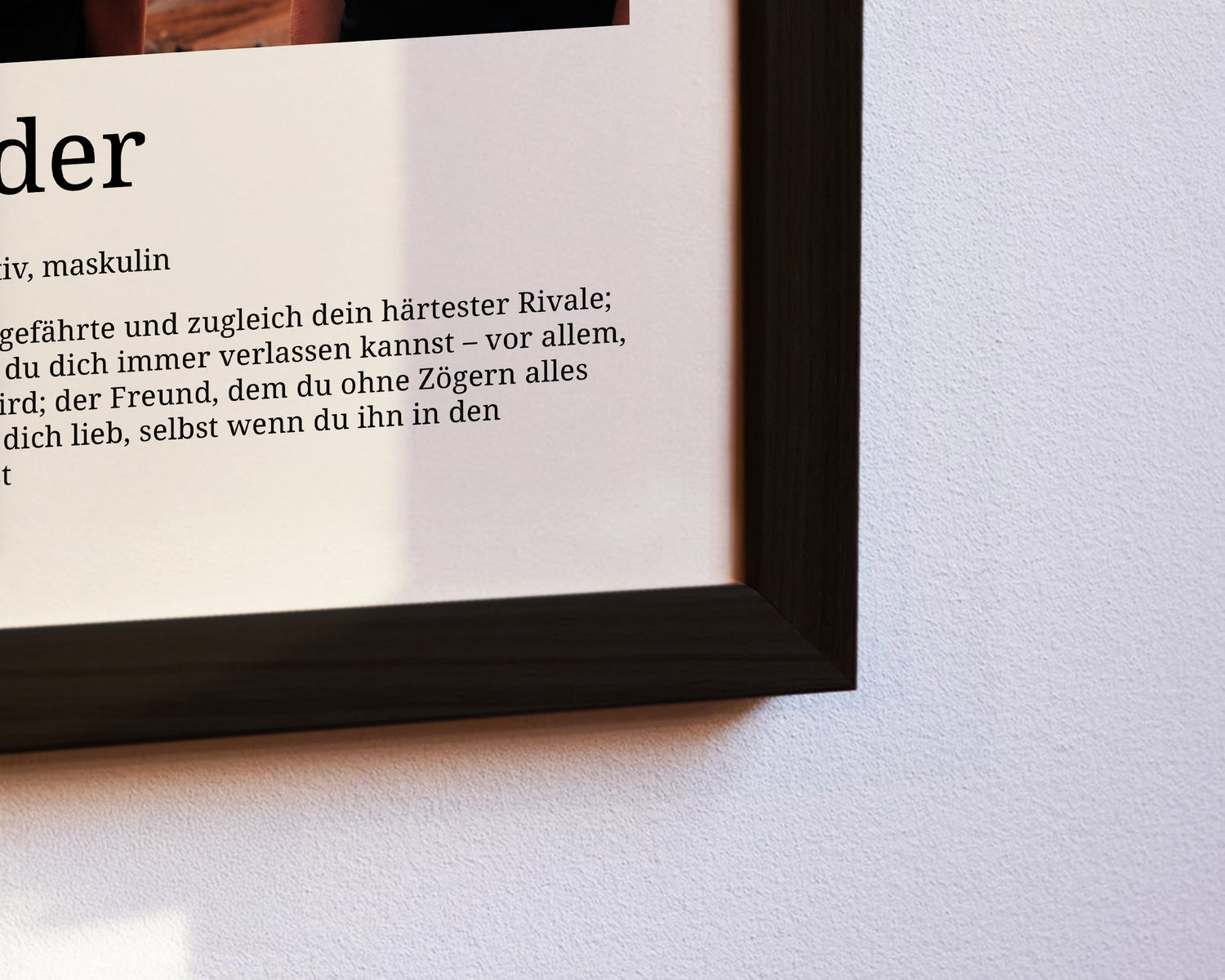 Detailaufnahme Bruder Definition Poster, hochwertiger Druck auf Galeriepapier