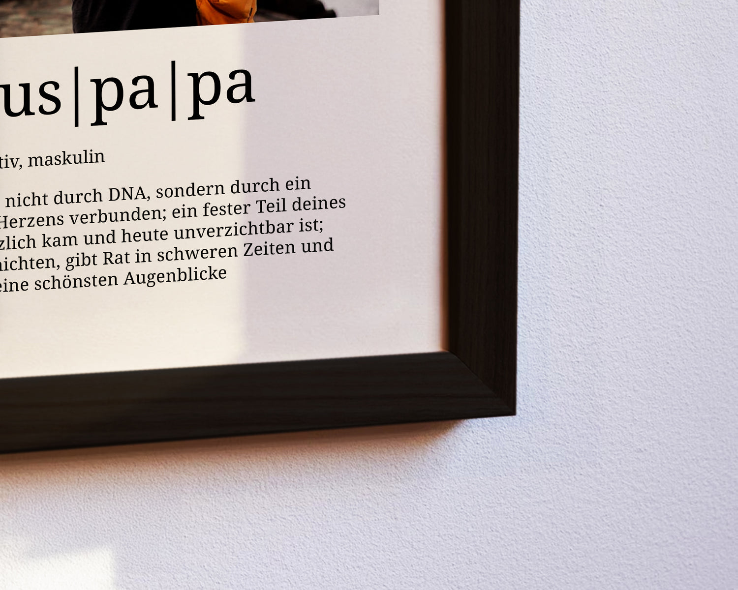 Detailansicht Bonuspapa Definition Poster, edler Kunstdruck personalisiert