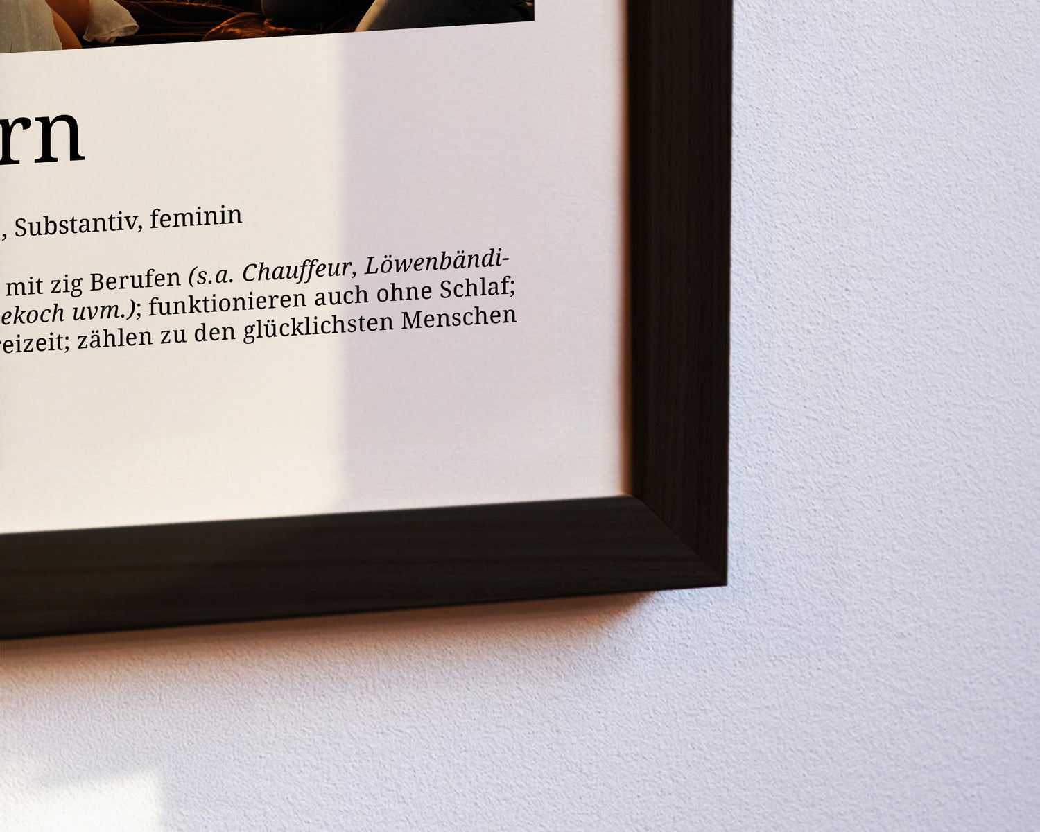 Detailaufnahme Eltern Poster Definition, Kunstdruck auf Galeriepapier