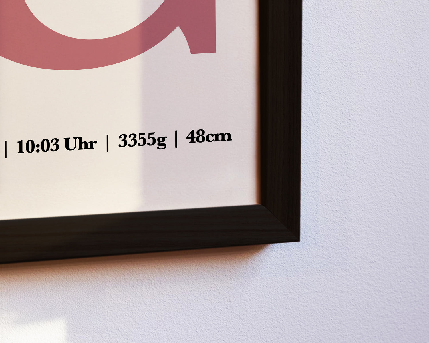 Geburtsposter Mädchen Personalisiert mit Buchstaben, Nahaufnahme