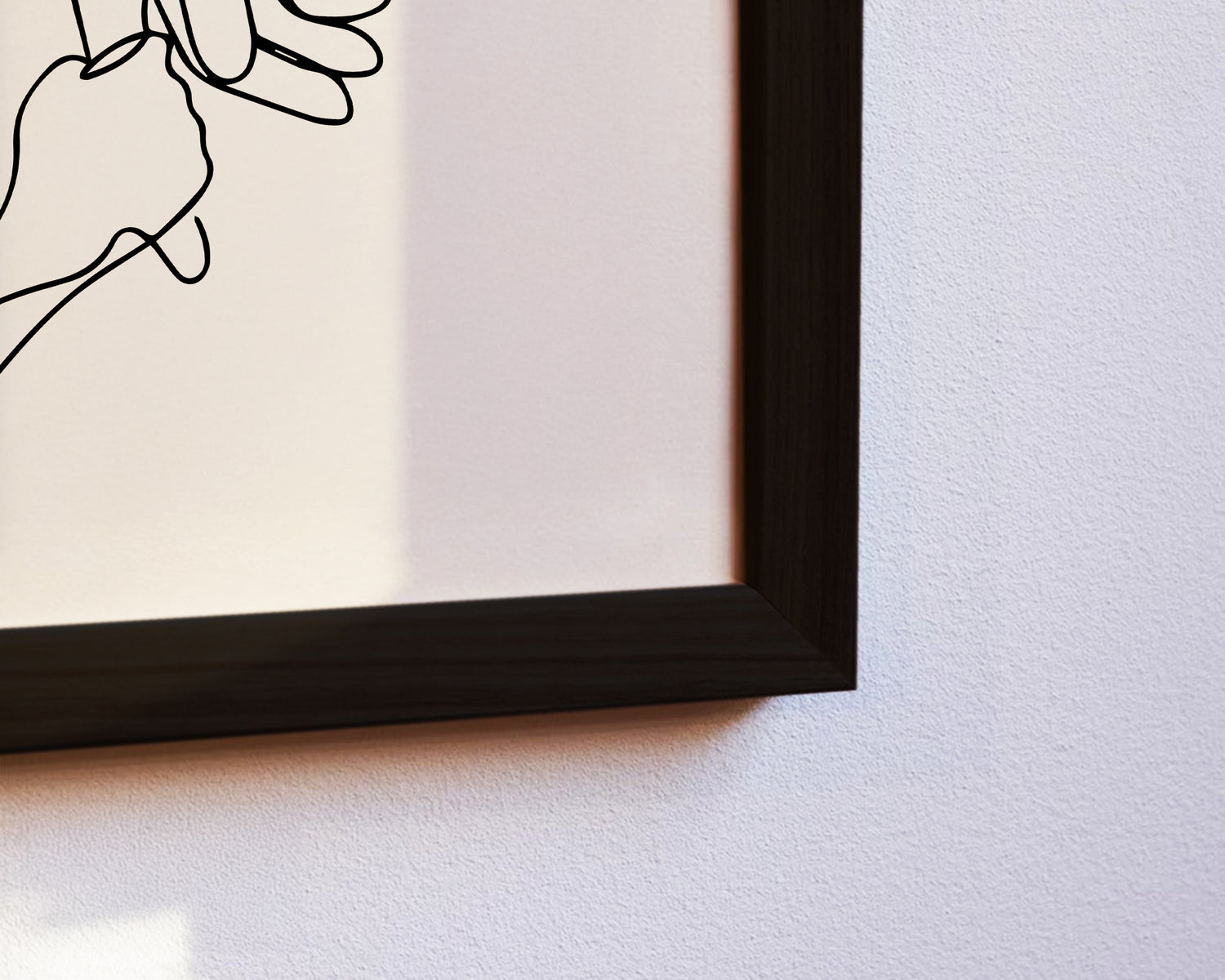 Detailaufnahme Line Art Poster – Familienbild für 2 Personen, personalisiert.