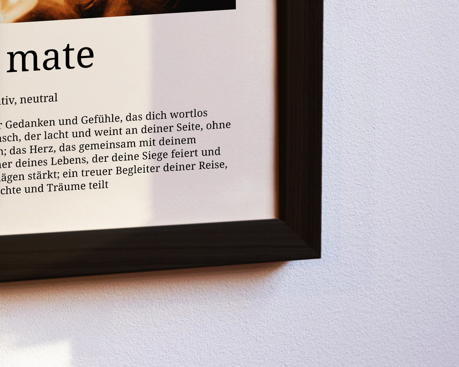 Detailaufnahme Soulmate Poster personalisiert, hochwertiger Druck auf Galeriepapier