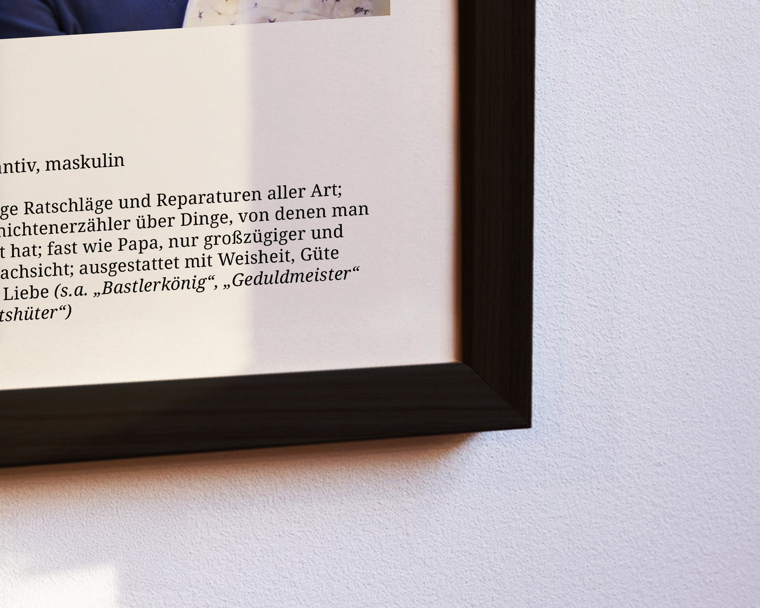 Detailaufnahme Opa Poster personalisiert, edler Kunstdruck auf Galeriepapier