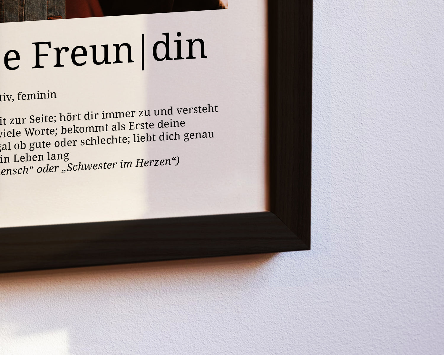Detailansicht Beste Freundin Poster Definition personalisiert, Kunstdruck hochwertig gedruckt
