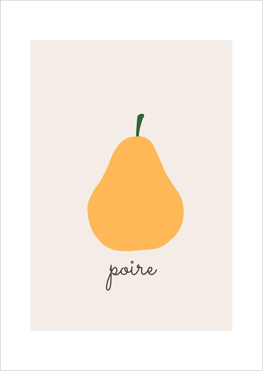 Kunstposter „Pear Illustration - Poire“.