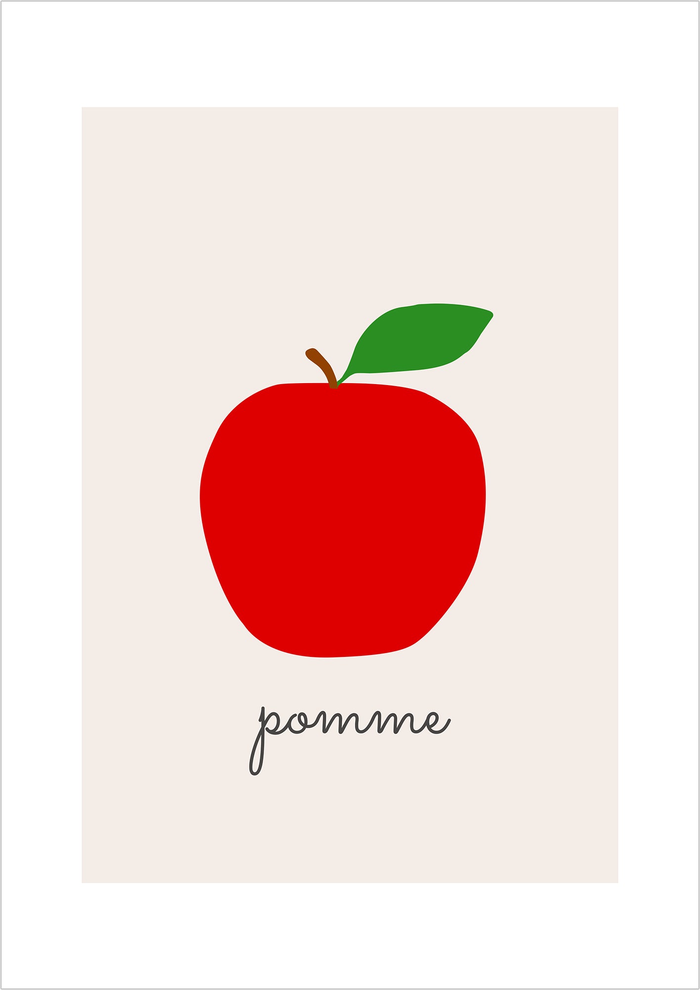 Kunstposter „Apple Illustration - Pomme“.