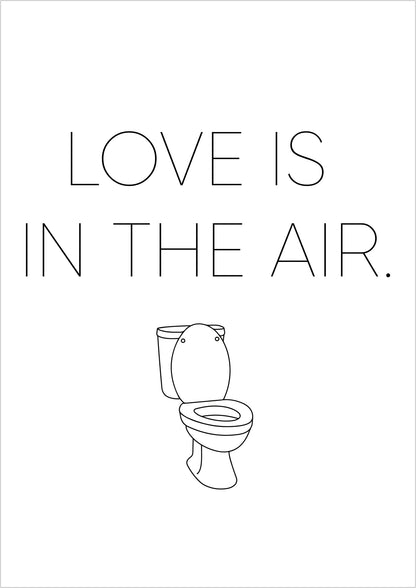 Kunstposter „Love is in the air.“, ohne Rahmen, freigestellt auf weißem Hintergrund.