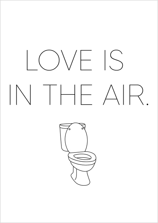 Kunstposter „Love is in the air.“, ohne Rahmen, freigestellt auf weißem Hintergrund.