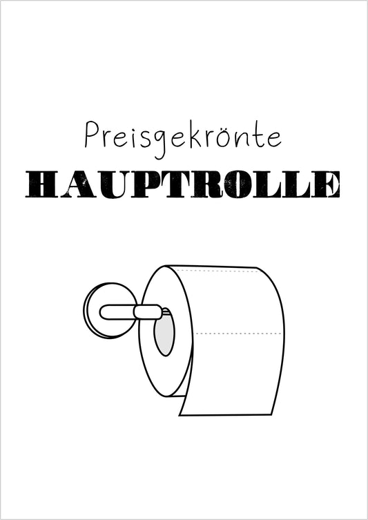 Kunstposter „Preisgekrönte Hauptrolle“, ohne Rahmen, freigestellt auf weißem Hintergrund.