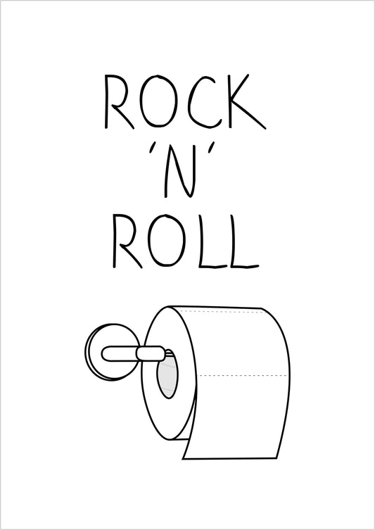 Kunstposter „Rock ‘N’ Roll“, ohne Rahmen, freigestellt auf weißem Hintergrund.