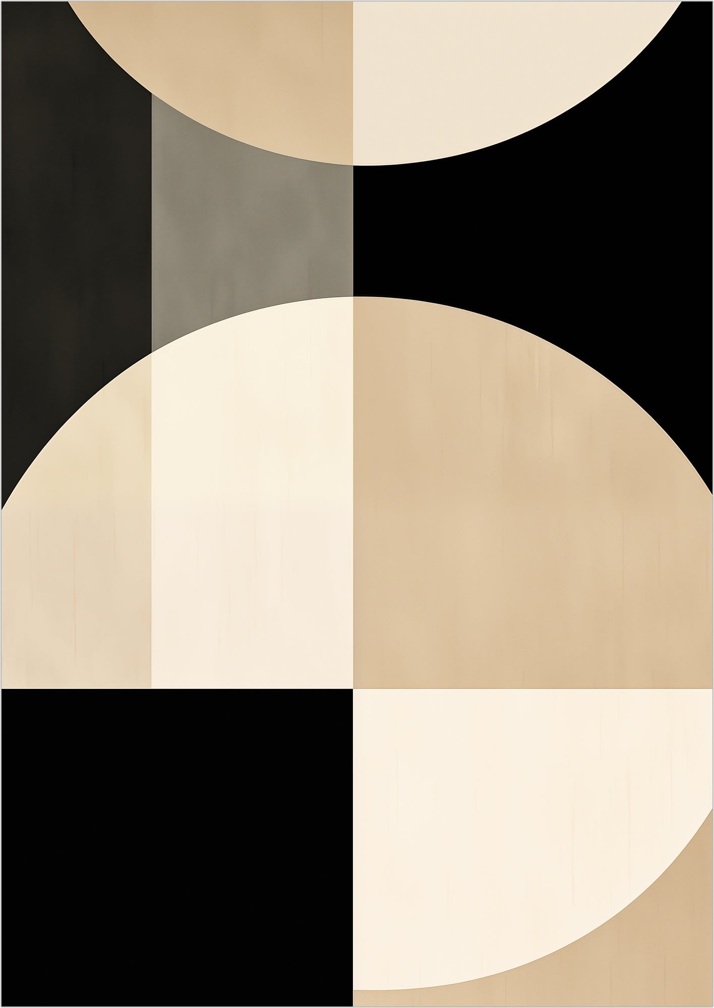 Kunstposter „BAUHAUS - Beige Brown Black 2“ ohne Rahmen freigestellt auf weiß.