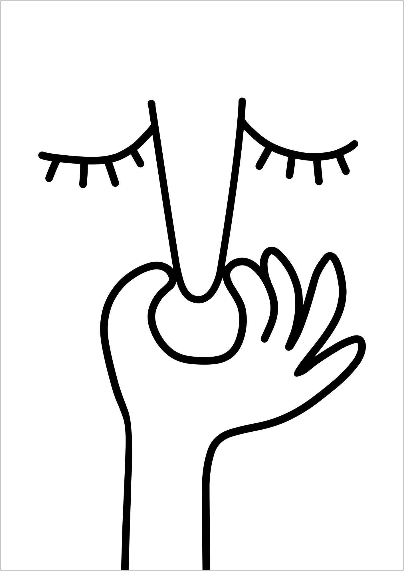 Kunstposter „Nase Zuhalten“, ohne Rahmen, freigestellt auf weißem Hintergrund.