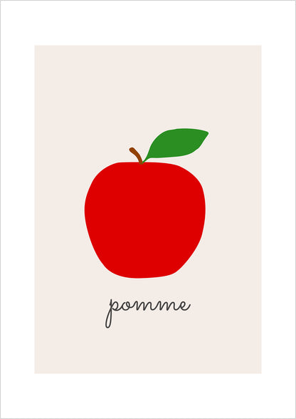 Kunstposter „Apple Illustration - Pomme“.