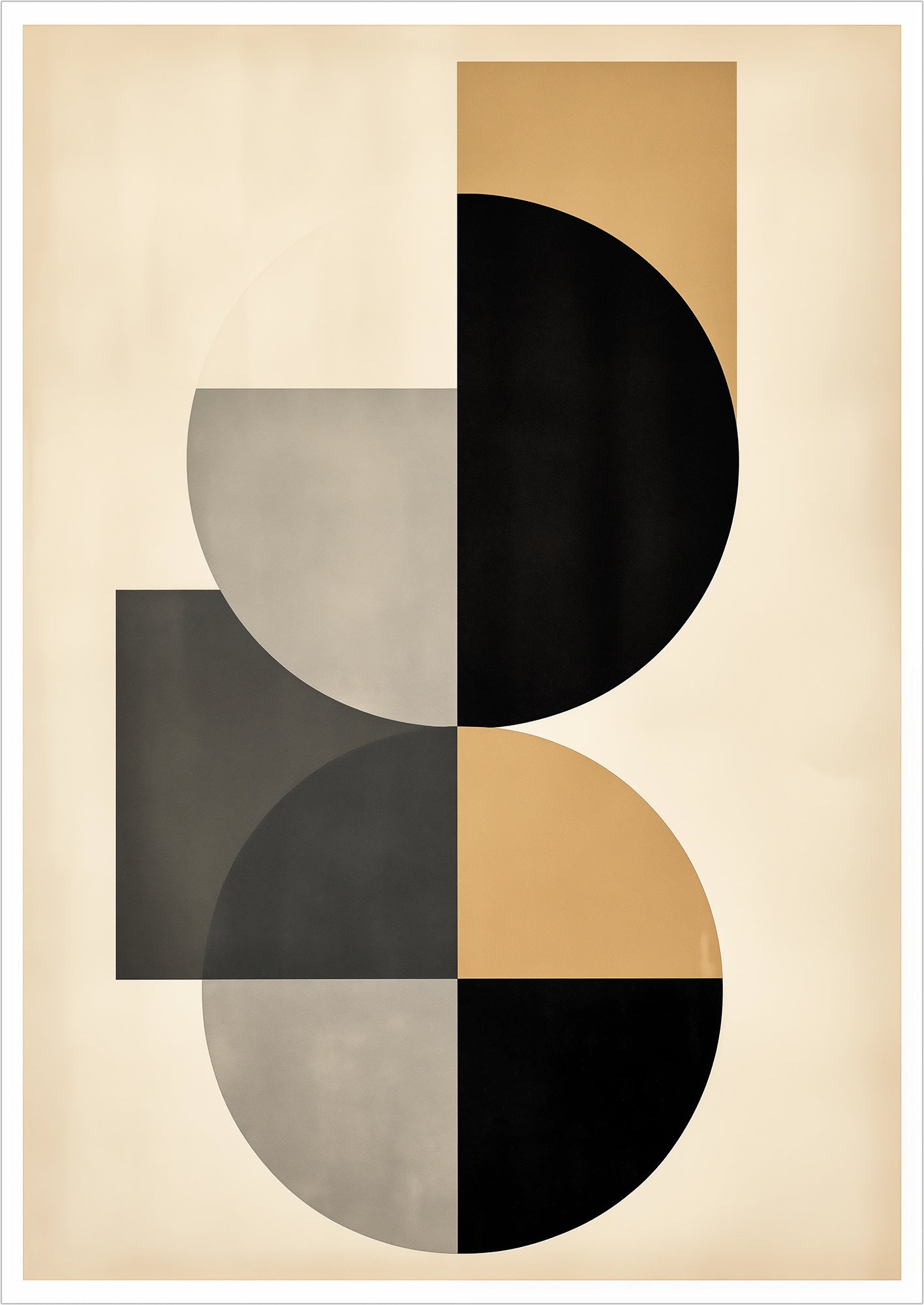 Kunstposter „BAUHAUS - Beige Brown Black“ ohne Rahmen freigestellt auf weiß.