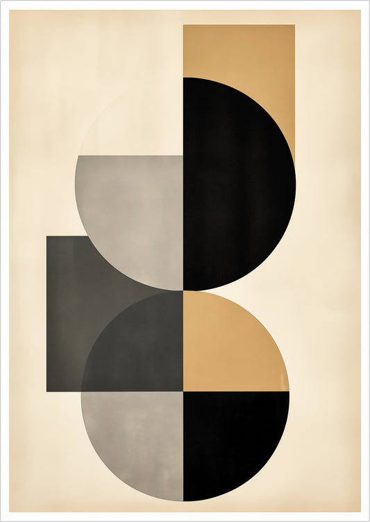 Kunstposter „BAUHAUS - Beige Brown Black“ ohne Rahmen freigestellt auf weiß.
