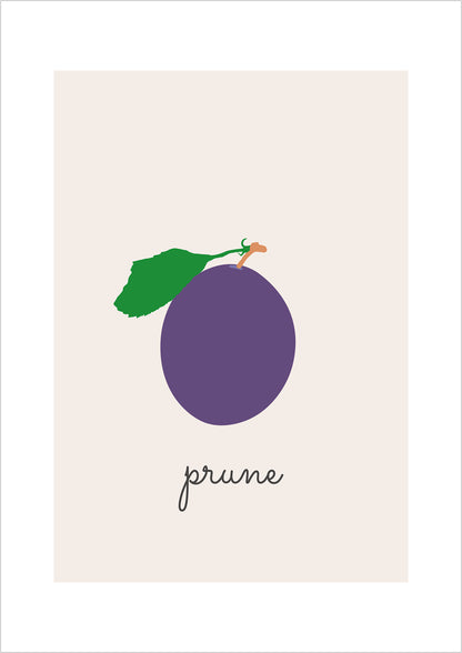 Kunstposter „Plum Illustration - Prune“.