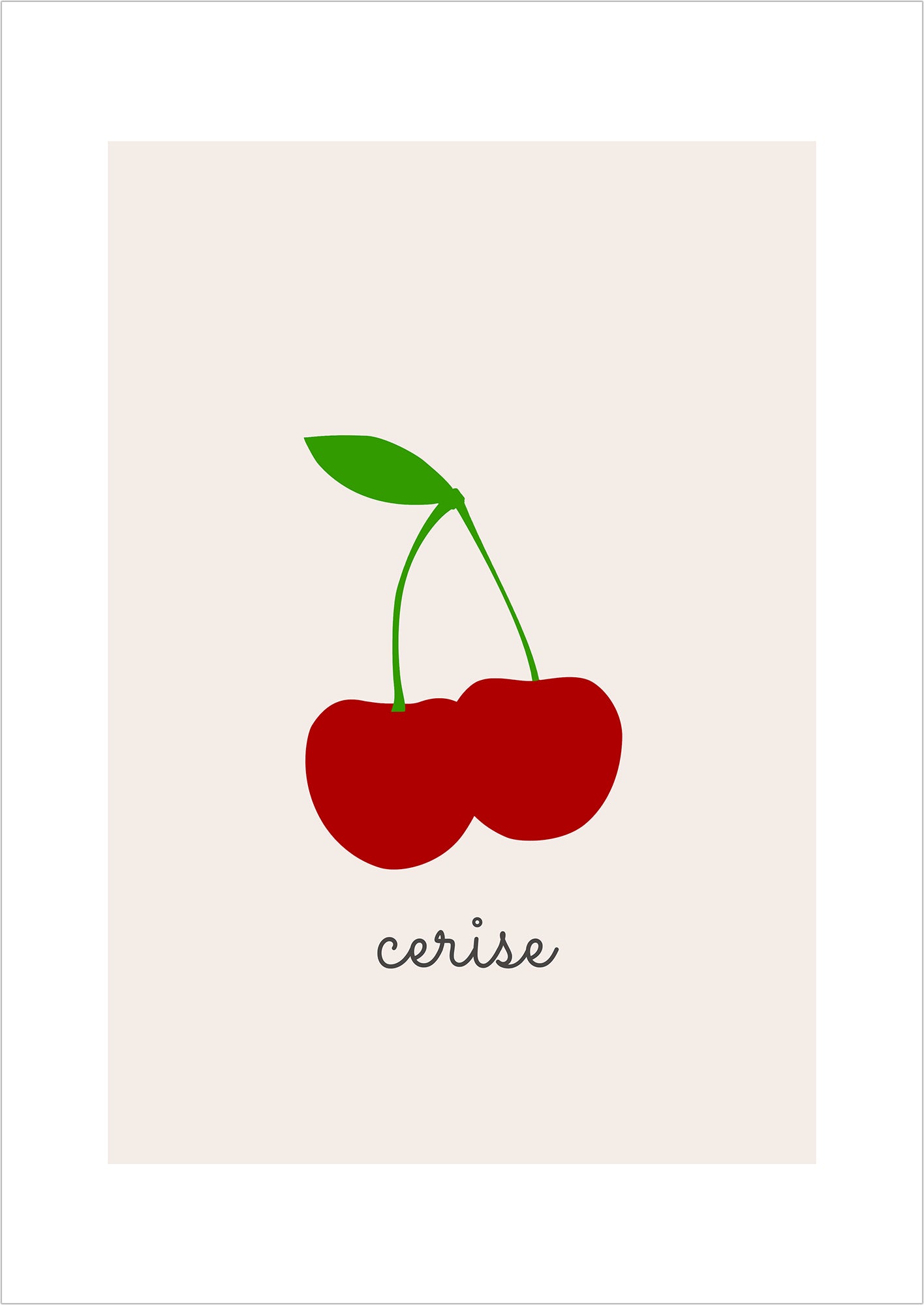 Kunstposter „Cherry Illustration - Cerise“.