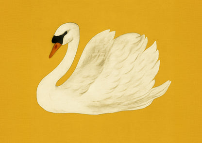 freigestelltes Schwan Poster auf gelbem Hintergrund
