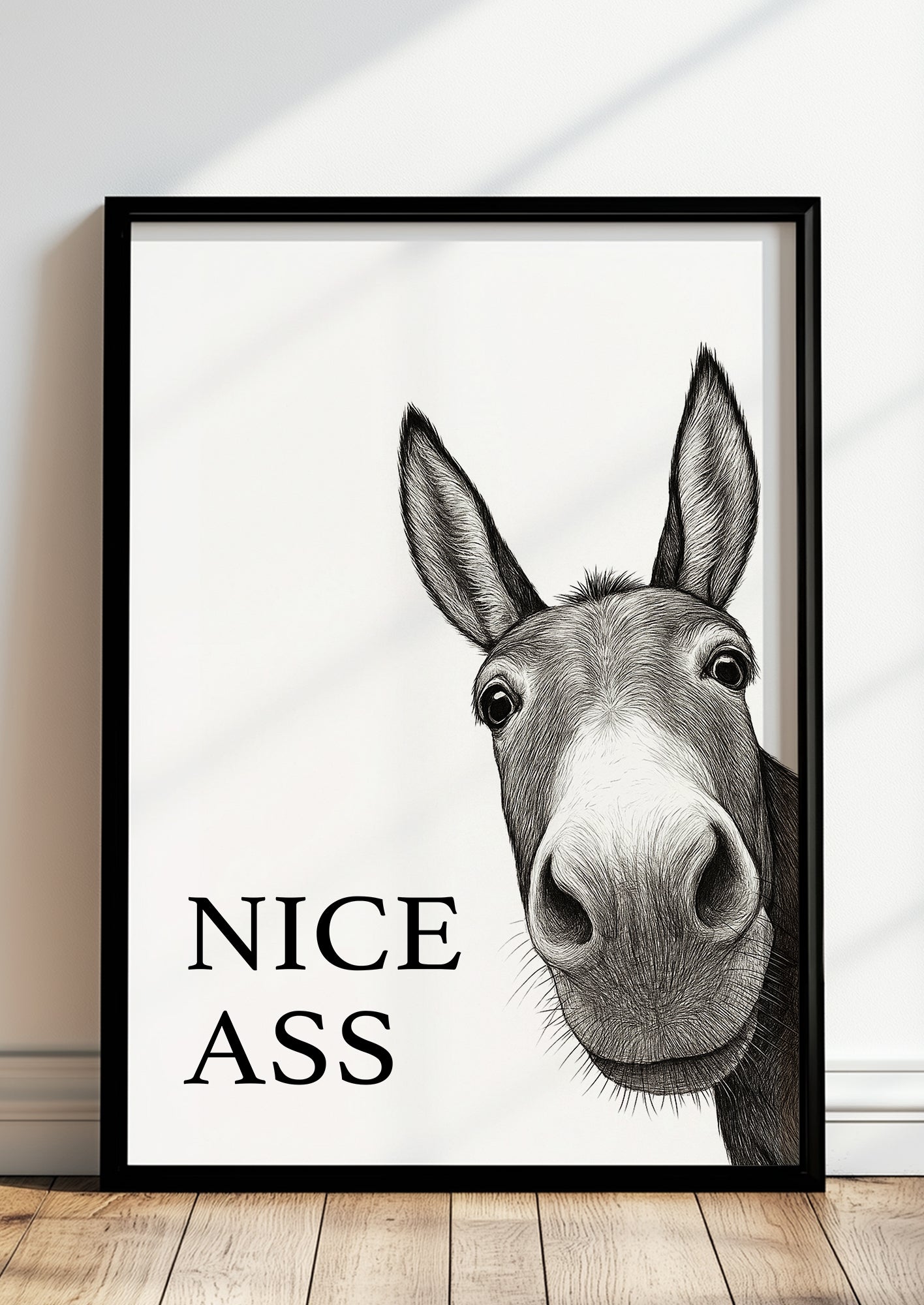 Nice Ass Esel gerahmt im Badezimmer