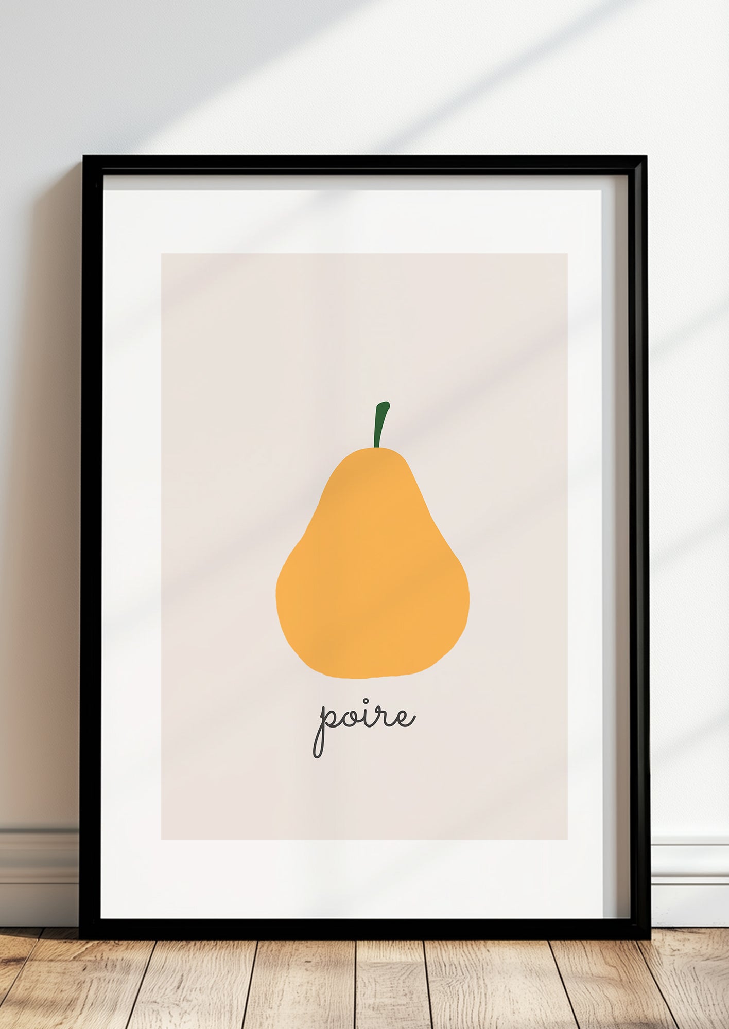 Gerahmtes Poster „Pear Illustration - Poire“.
