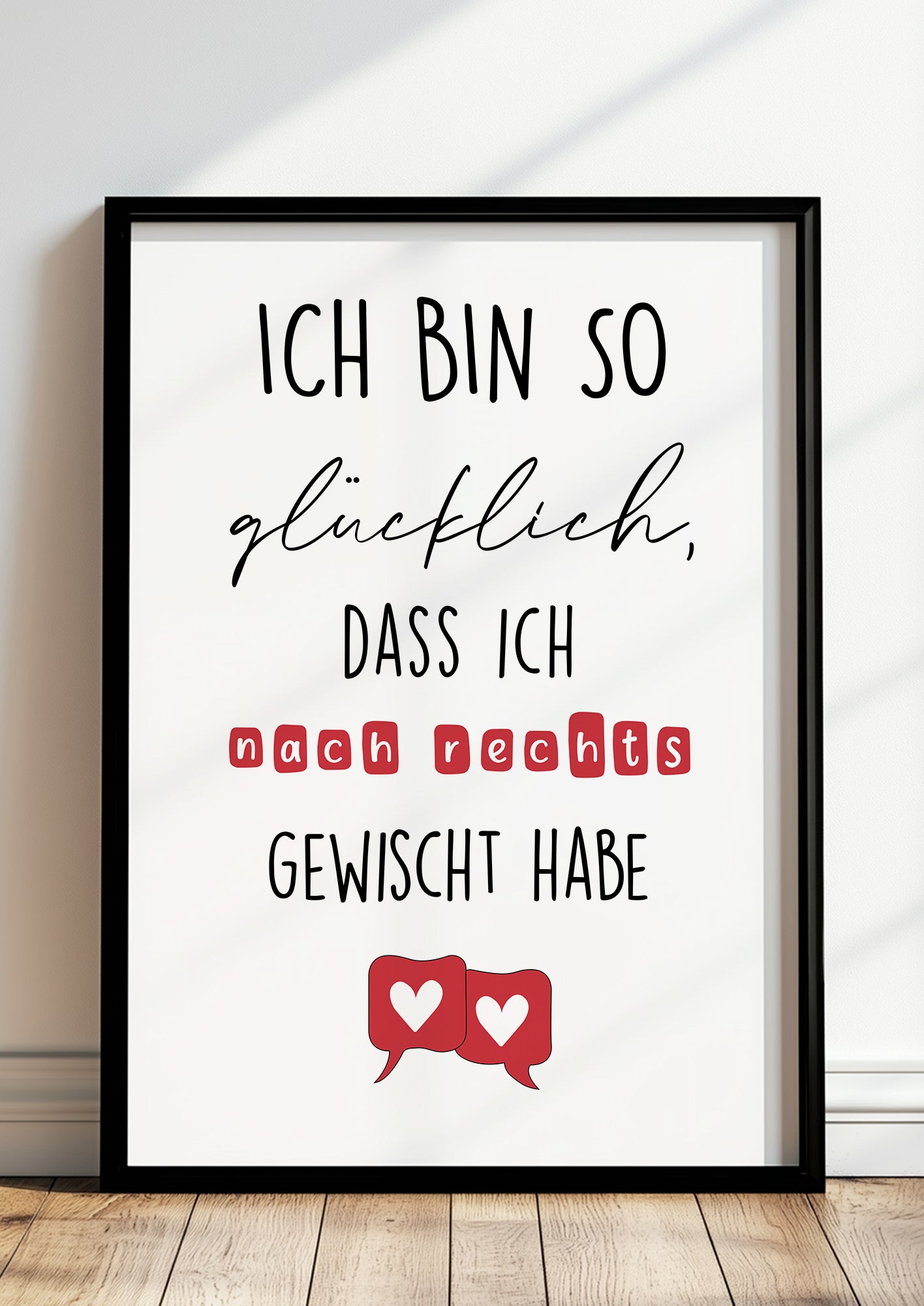 dating spruch wandbild mit herzen swipe right liebe modern