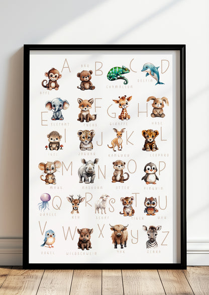 die farbenfrohen tierillustrationen von bär chamäleon delfin und elefant begeistern kinder und schmücken jede wand